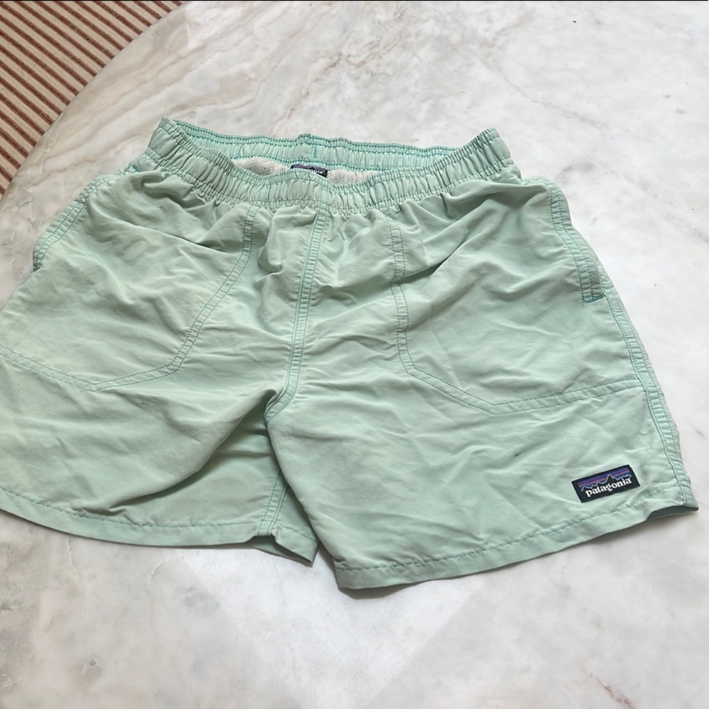 Patagonia Mint Green 5in baggies Swim trunks